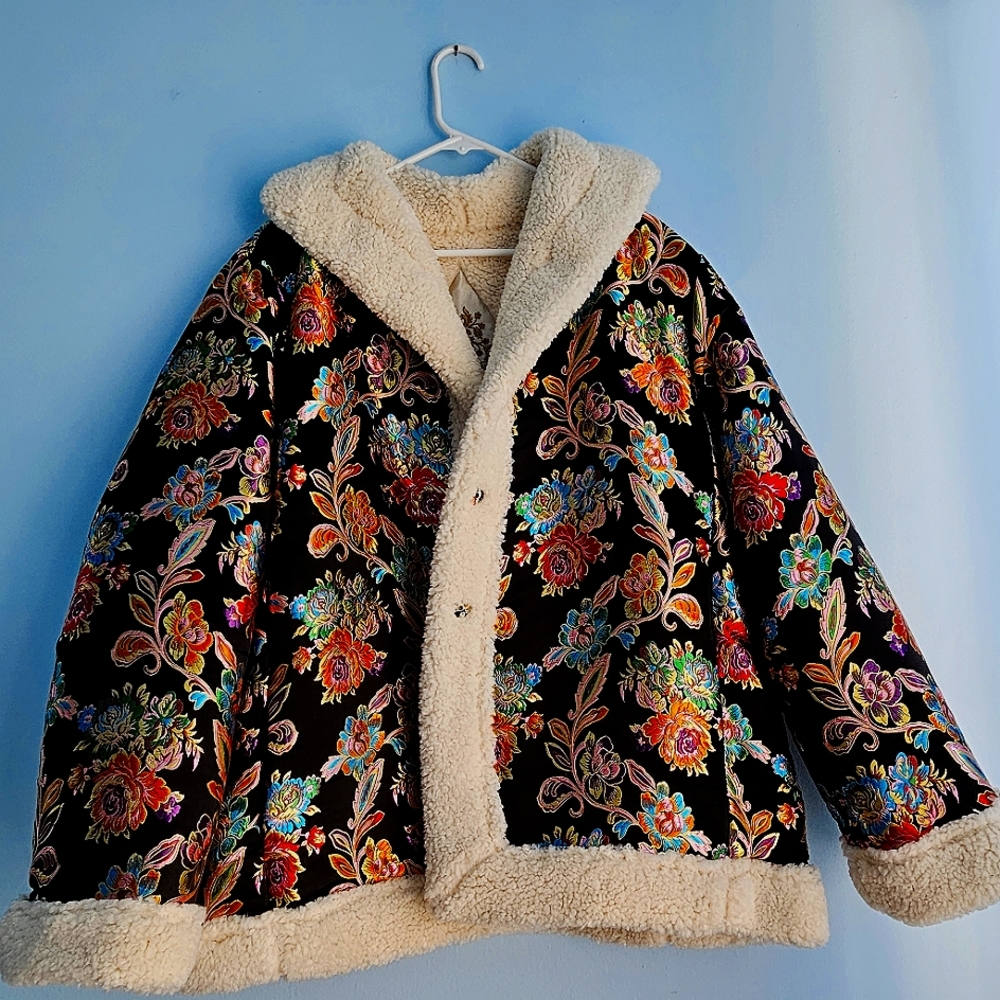 Johnny Was Sofie Jacquard Sherpa Coat